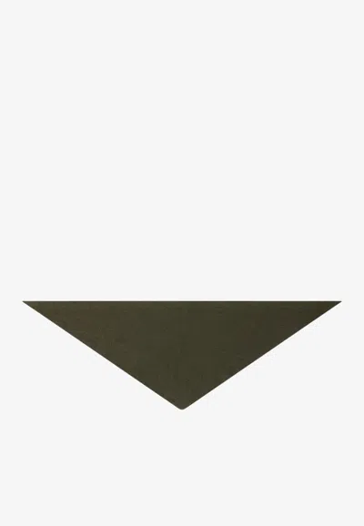Le Bonnet Ribbed Wool Triangular Bandana Scarf In Green