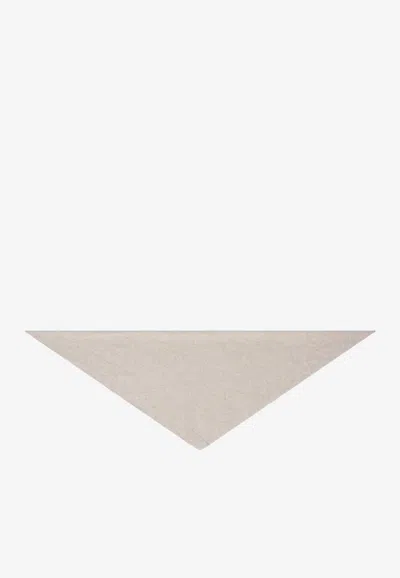 Le Bonnet Ribbed Wool Triangular Bandana Scarf In Ivory
