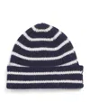 Le Bonnet Striped Classic Beanie In Navy