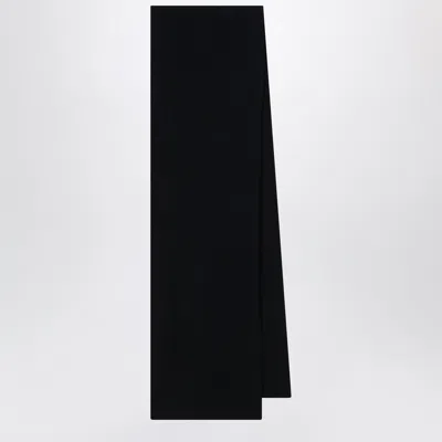 Le Bonnet Wool And Caregora Scarf With Soft, Luminous Drape In Black