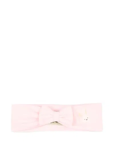 Le Boo Beebè Babies' Bow Appliqué Headband In Pink