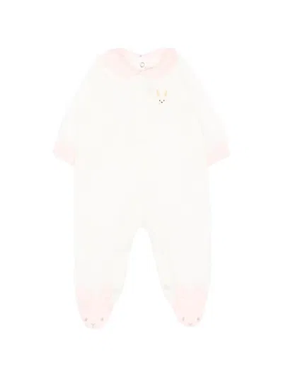 Le Boo Beebè Bunny-embroidery Babygrow In Neutral