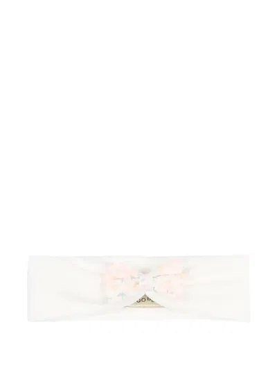Le Boo Beebè Babies' Floral Bow Headband In White