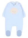 Le Boo Beebè Sheep Embroidered Babygrow In Blue