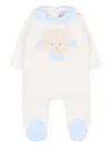 Le Boo Beebè Sheep Embroidered Babygrow In Neutral