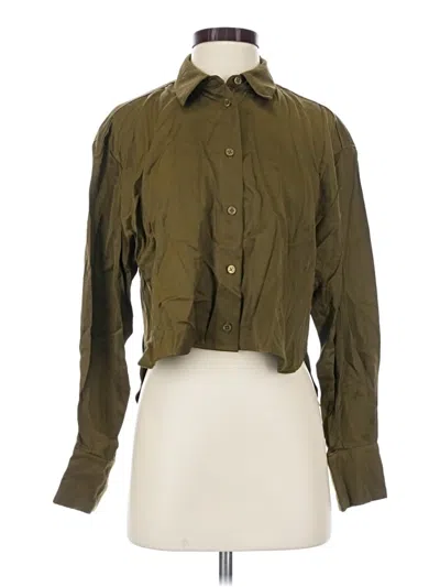 Pre-owned Le Bop 3/4 Sleeve Button Down Shirt In Green