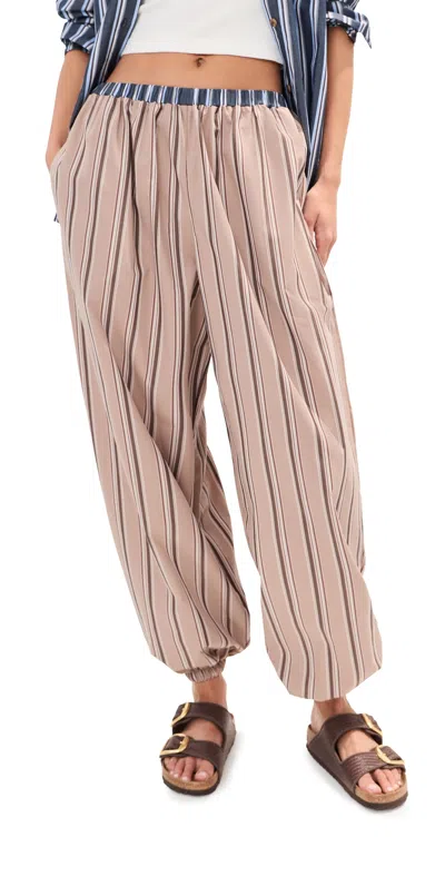 Le Bop Adeline Pants Khaki Stripe In Brown