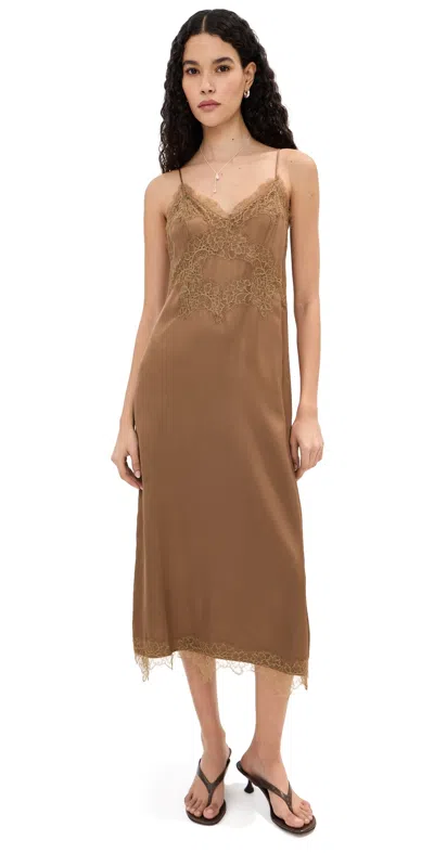Le Bop Amara Satin Dress Hazelnut In Brown