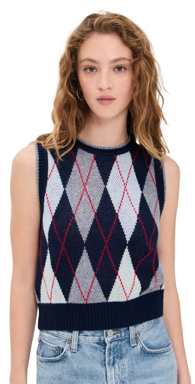 Le Bop Argyle Sweater Vest Heather Multi
