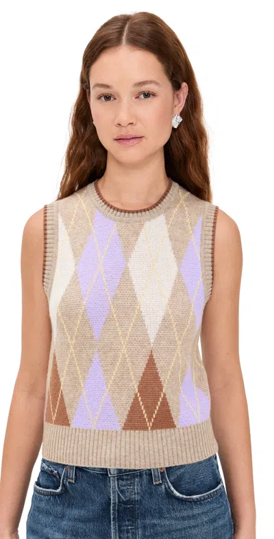 Le Bop Argyle Sweater Vest Ivory Multi