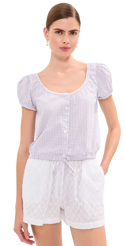 Le Bop Babydoll Blouse Lilac Gingham