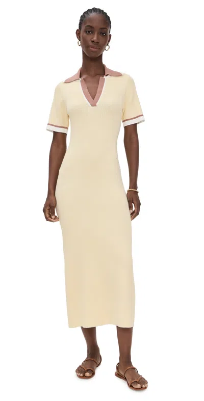 Le Bop Boucle Polo Dress Butter Yellow