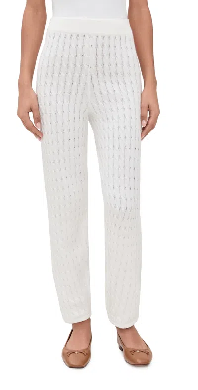 Le Bop Cable Knit Joggers Ivory In White