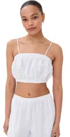 Le Bop Camille Cropped Linen Top White In White