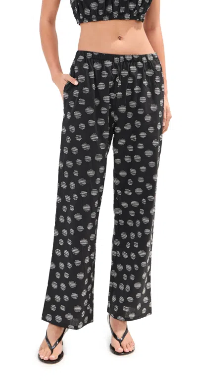Le Bop Camille Jacquard Dot Pants Black/white