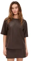 Le Bop Caroline Faux Leather Tee Coffee In Brown