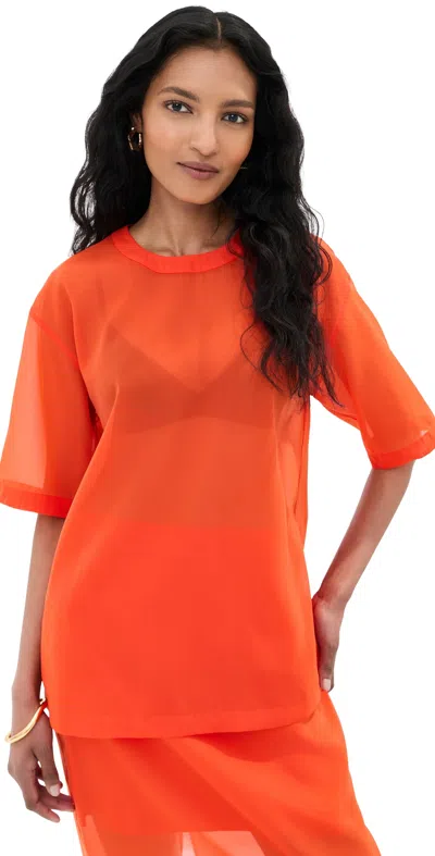 Le Bop Caroline Organza Tee Clam Bake In Orange