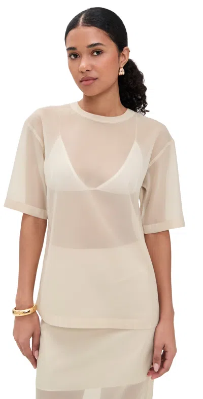 Le Bop Caroline Organza Tee Ivory In White