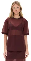Le Bop Caroline Organza Tee Mahogany In Brown