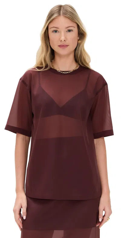 Le Bop Caroline Organza Tee Mahogany In Brown