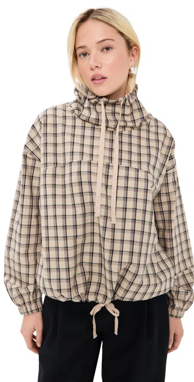 Le Bop Carson Anorak Khaki Check In Brown