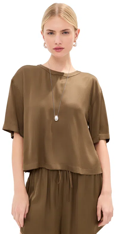 Le Bop Chandler Satin Tee Hazelnut In Brown
