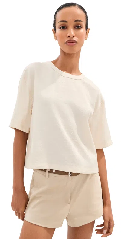 Le Bop Chandler Satin Tee Ivory In Neutral