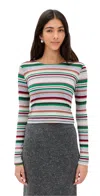 Le Bop Chloe Tee Autumn Stripe In Multi