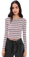 Le Bop Chloe Tee Burgundy/ivory In Multi
