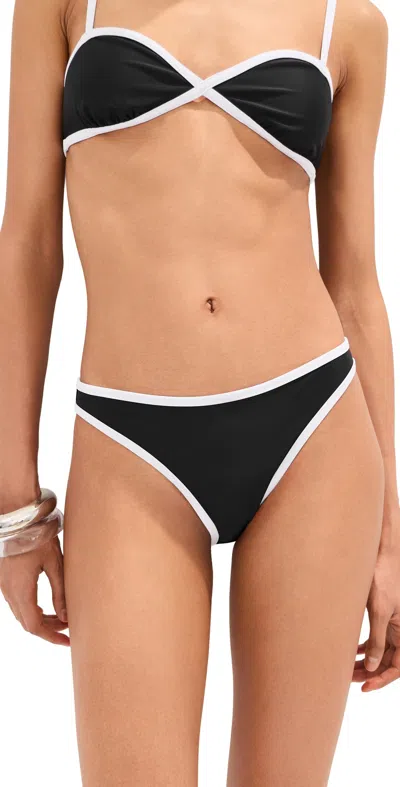 Le Bop Colorblock Bikini Bottoms Black/white