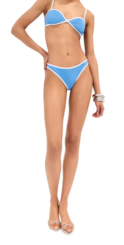 Le Bop Colorblock Bikini Bottoms Marina/white In Blue