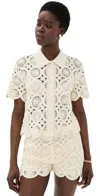 Le Bop Crochet Polo Antique White