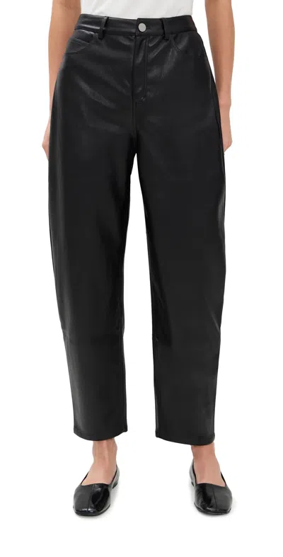 Le Bop Dakota Faux Leather Barrel Pants Black