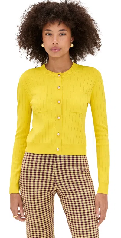 Le Bop Diana Cardigan Citrine In Animal Print