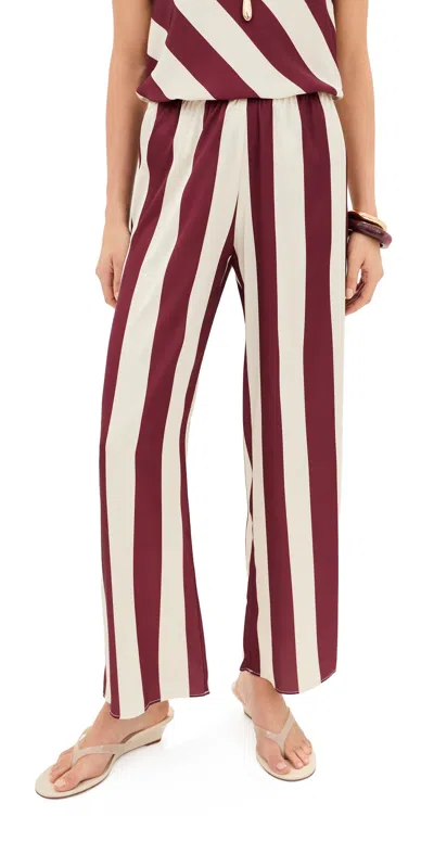Le Bop Ellie Pants Cream/wine Stripe In Black