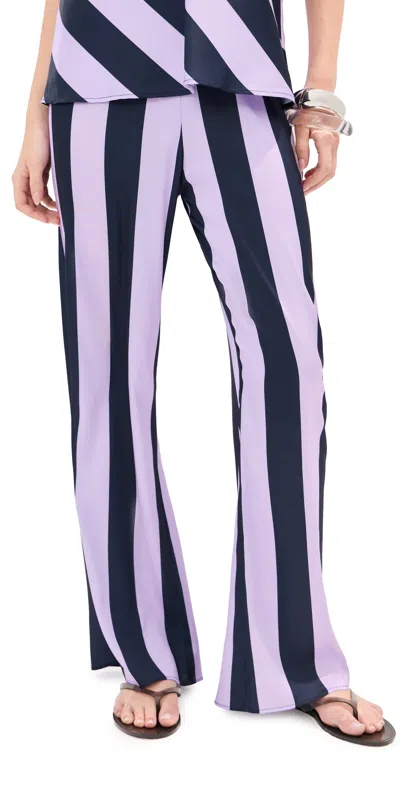 Le Bop Ellie Pants Navy/lilac Stripe In Purple