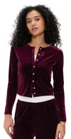 Le Bop Eloise Velvet Cardigan Wine In Purple