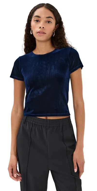 Le Bop Eloise Velvet Tee Navy In Blue