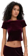 Le Bop Eloise Velvet Tee Wine In Burgundy