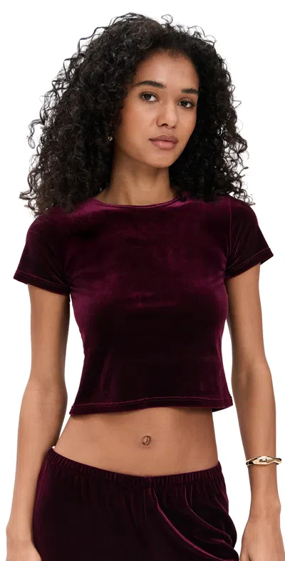 Le Bop Eloise Velvet Tee Wine In Burgundy