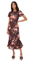 Le Bop Etta Dress Hickory Floral In Burgundy