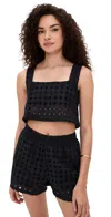 Le Bop Eyelet Desiree Tank Black