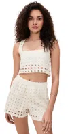 Le Bop Eyelet Desiree Tank Ivory In White