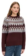 Le Bop Fair Isle Pullover Burgundy Multi