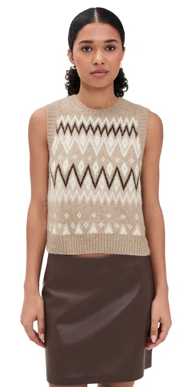 Le Bop Fair Isle Vest Beige Multi