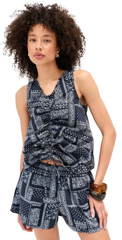 Le Bop Fallon Sleevless Top Navy/white In Multi