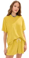 Le Bop Farrah Terry Tee Olive In Yellow