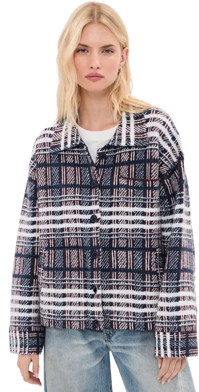 Le Bop Faye Shacket Navy Plaid
