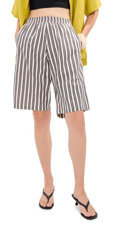 Le Bop Frances Bermuda Shorts White/grey Stripe
