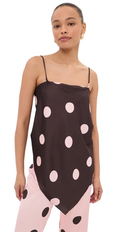 Le Bop Frankie Top Brown/pink Dot In Black